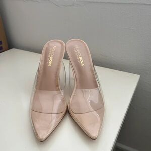 Fashion Nova Nude and Clear Heels